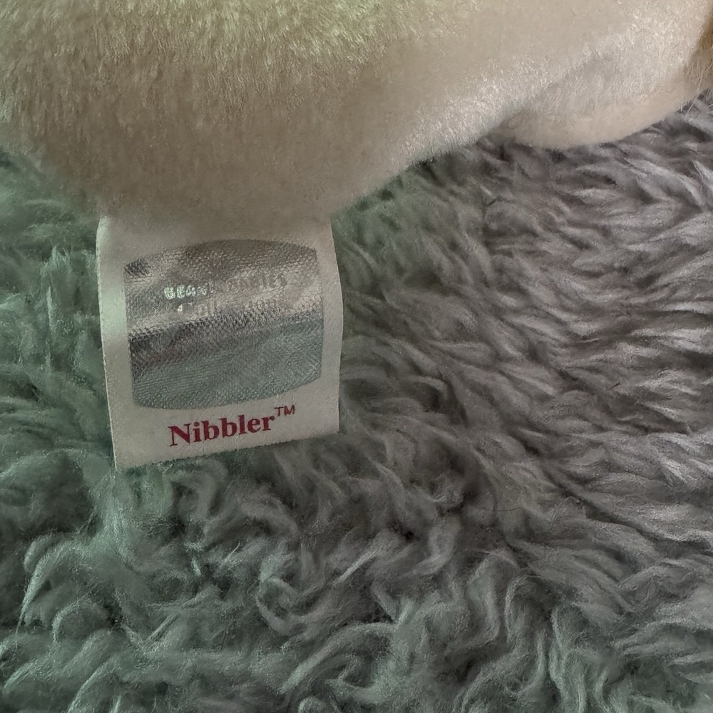 Ty Beanie Babies Nibbler Rabbit Bunny Plush White Vintage Stuffed Animal Toy - Picture 7 of 7